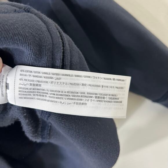 Abercrombie & Fitch Womens Sz Medium Blue Full Zip Hooded Sweatshirt Y2K Logo - Picture 4 of 5